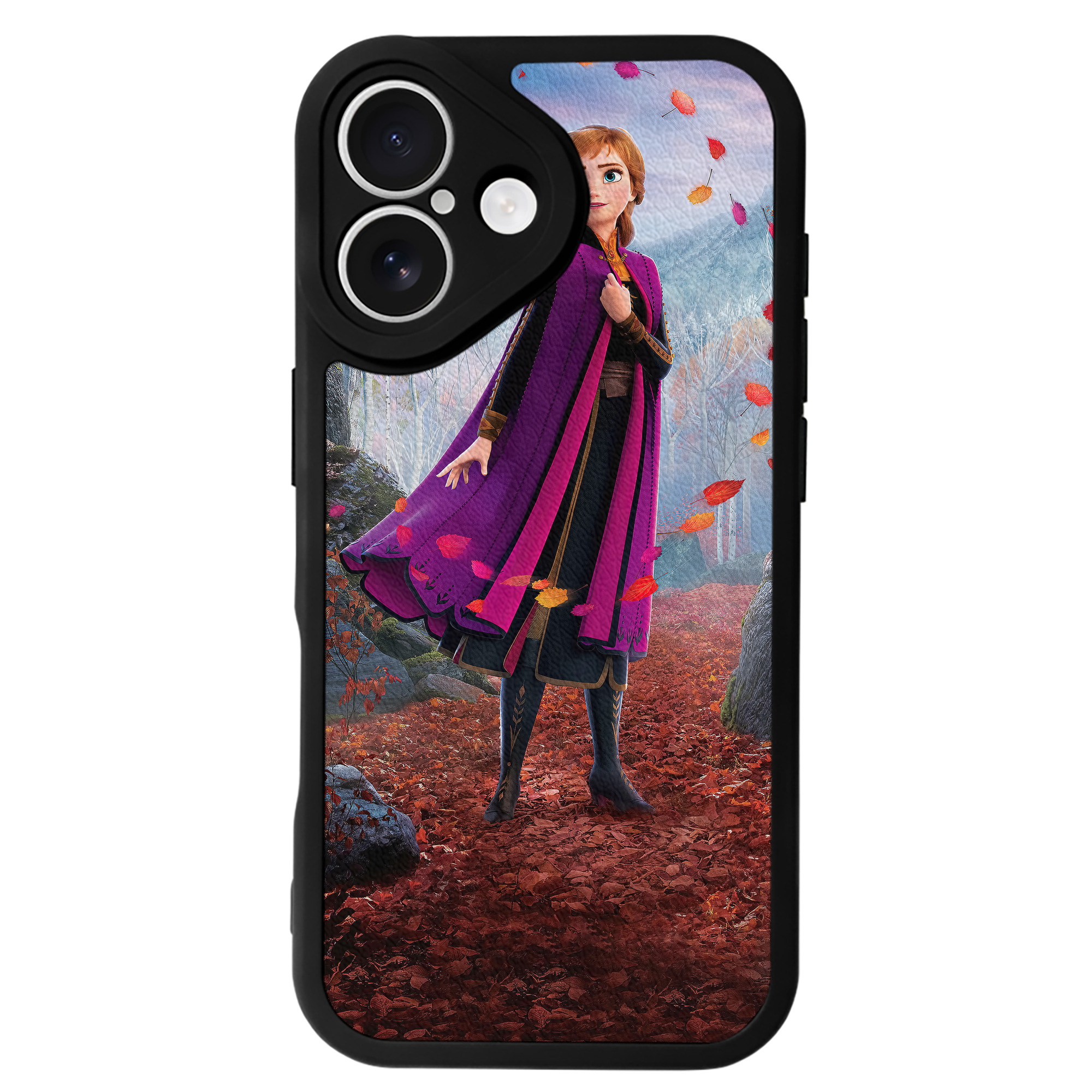 （画像用） アナと雪の女王 アンナ エルサ Frozen Anna Elsa 【iPhone 16シリーズ対応】シリコンスマホケース（レザー調） 材質：シリコン